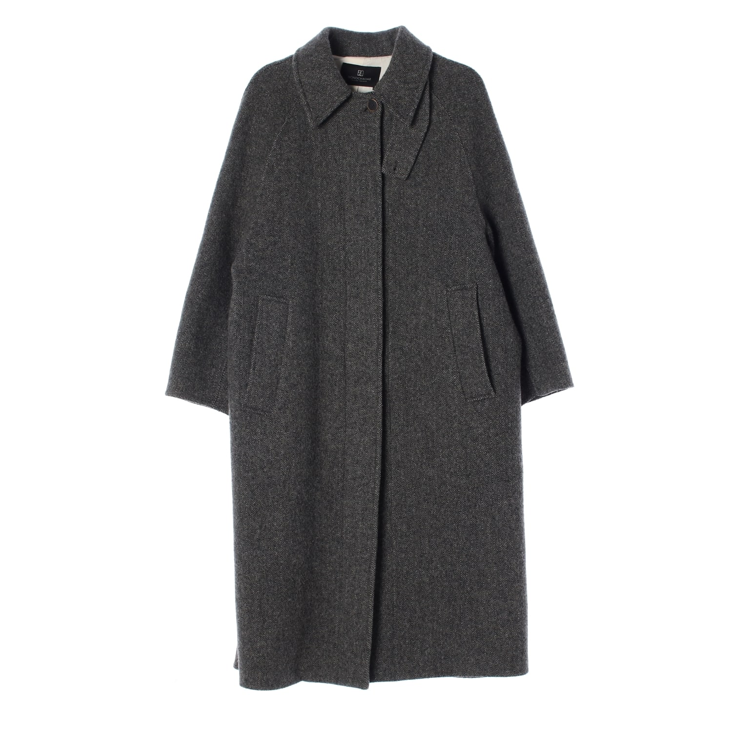 모노크롬 23FW 울 블렌드 롱 코트 차콜 이미지 1