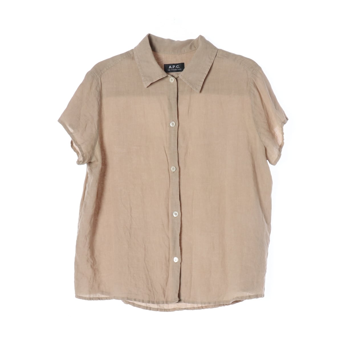아페쎄 apc 24SS 린넨 100% 반팔 셔츠 베이지 상세 이미지 1