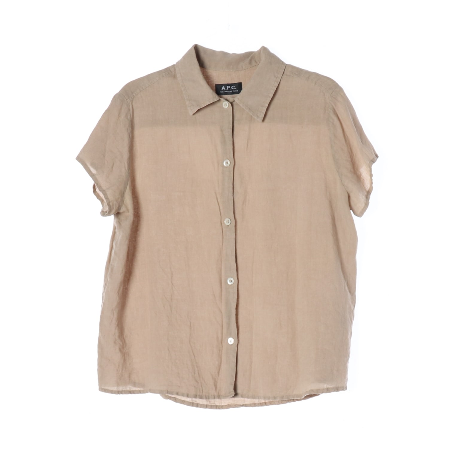 아페쎄 apc 24SS 린넨 100% 반팔 셔츠 베이지 이미지 1