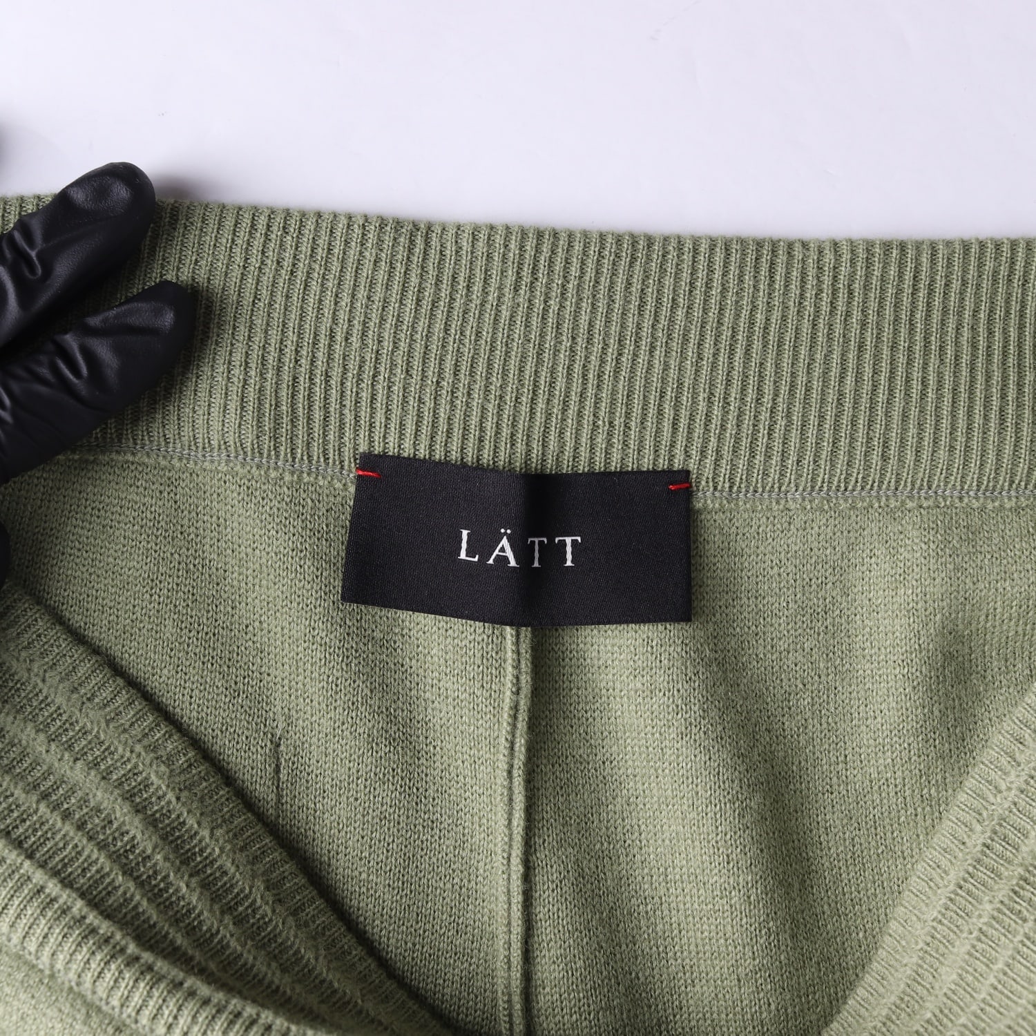래트 22FW 울 블렌드 와이드 니트 버뮤다팬츠 하프 팬츠 반바지 올리브 이미지 3