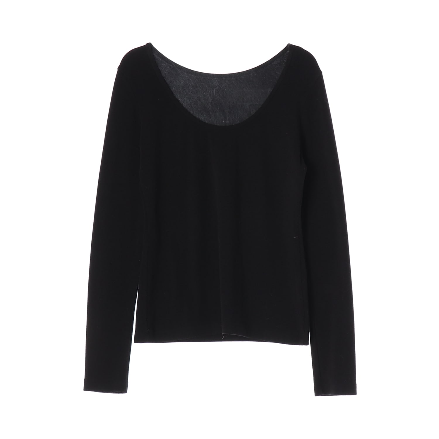레이스 RRACE U넥 베이직 긴팔 티셔츠 블랙 이미지 1