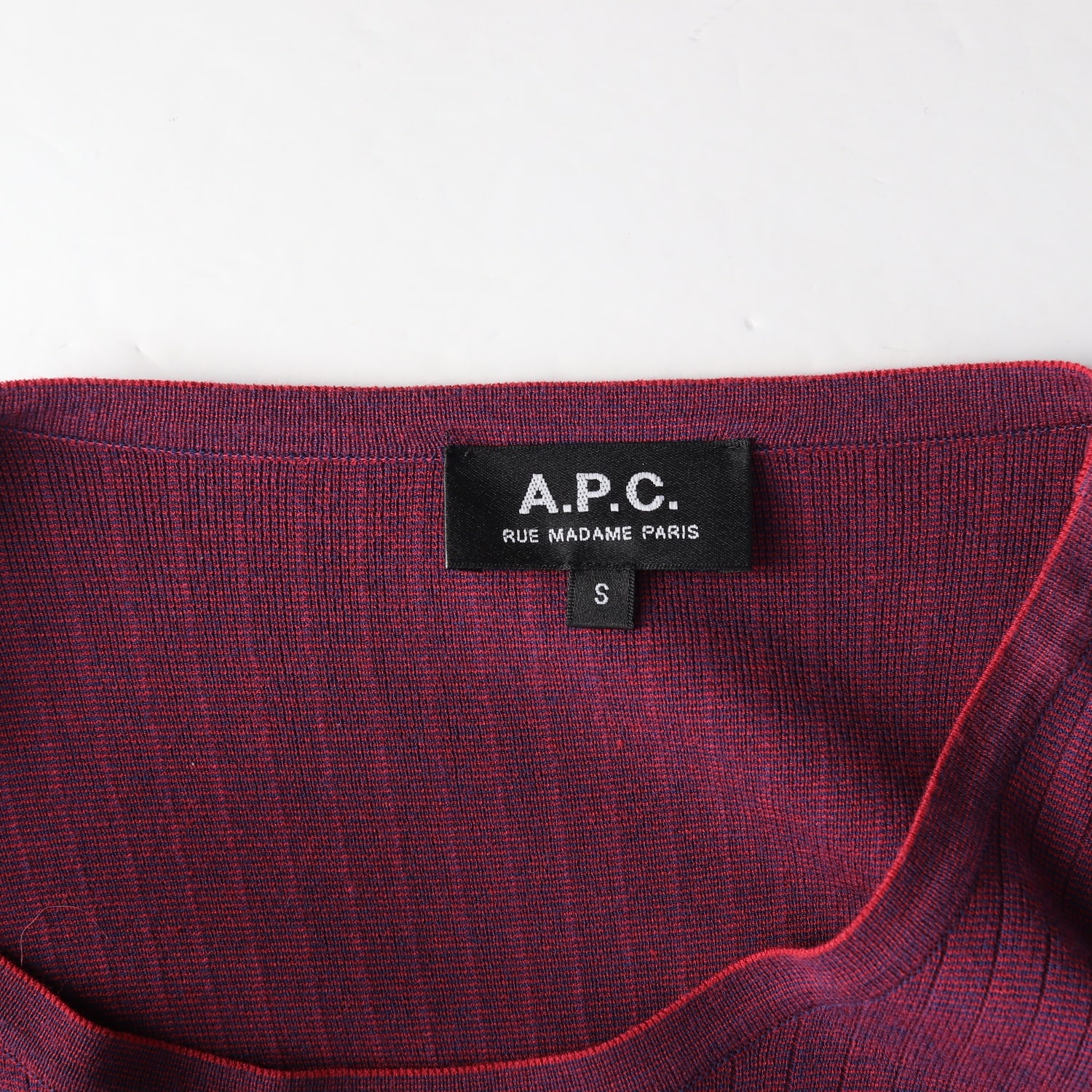 아페쎄 APC 리브드 라운드넥 니트 긴팔 티셔츠 블렌디드 퍼플 이미지 3