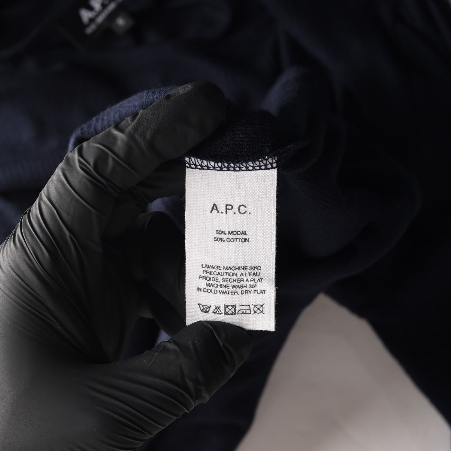 아페쎄 APC 모달 코튼 긴팔 티셔츠 네이비 이미지 4