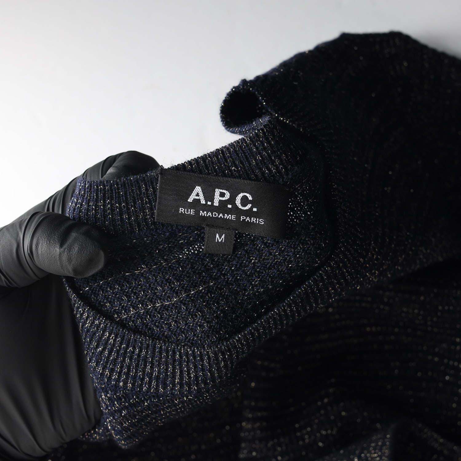 아페쎄 APC 울 블렌드 니트 스웨터 메탈 블렌디드 네이비 이미지 3
