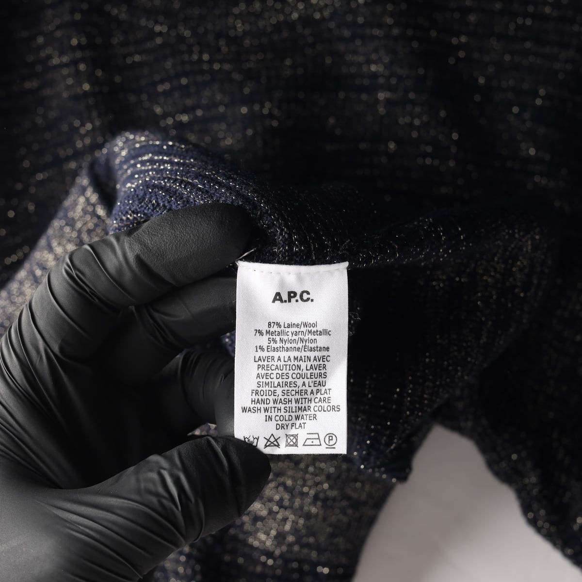 아페쎄 APC 울 블렌드 니트 스웨터 메탈 블렌디드 네이비 상세 이미지 4