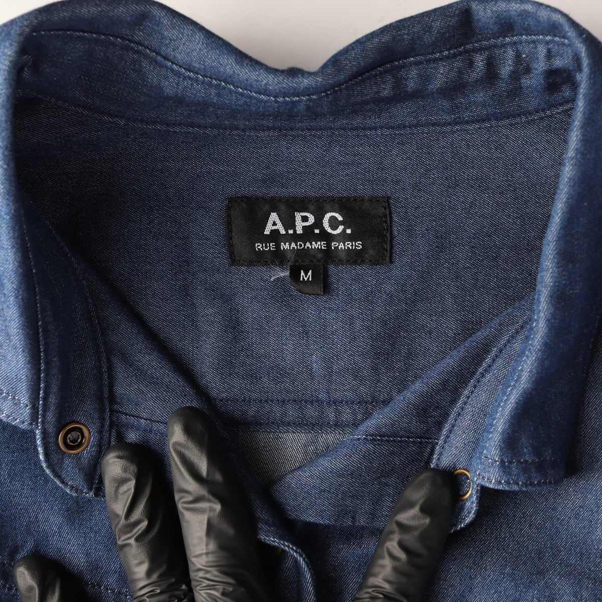 아페쎄 APC 포켓 코튼 데님 셔츠 청 셔츠  상세 이미지 3