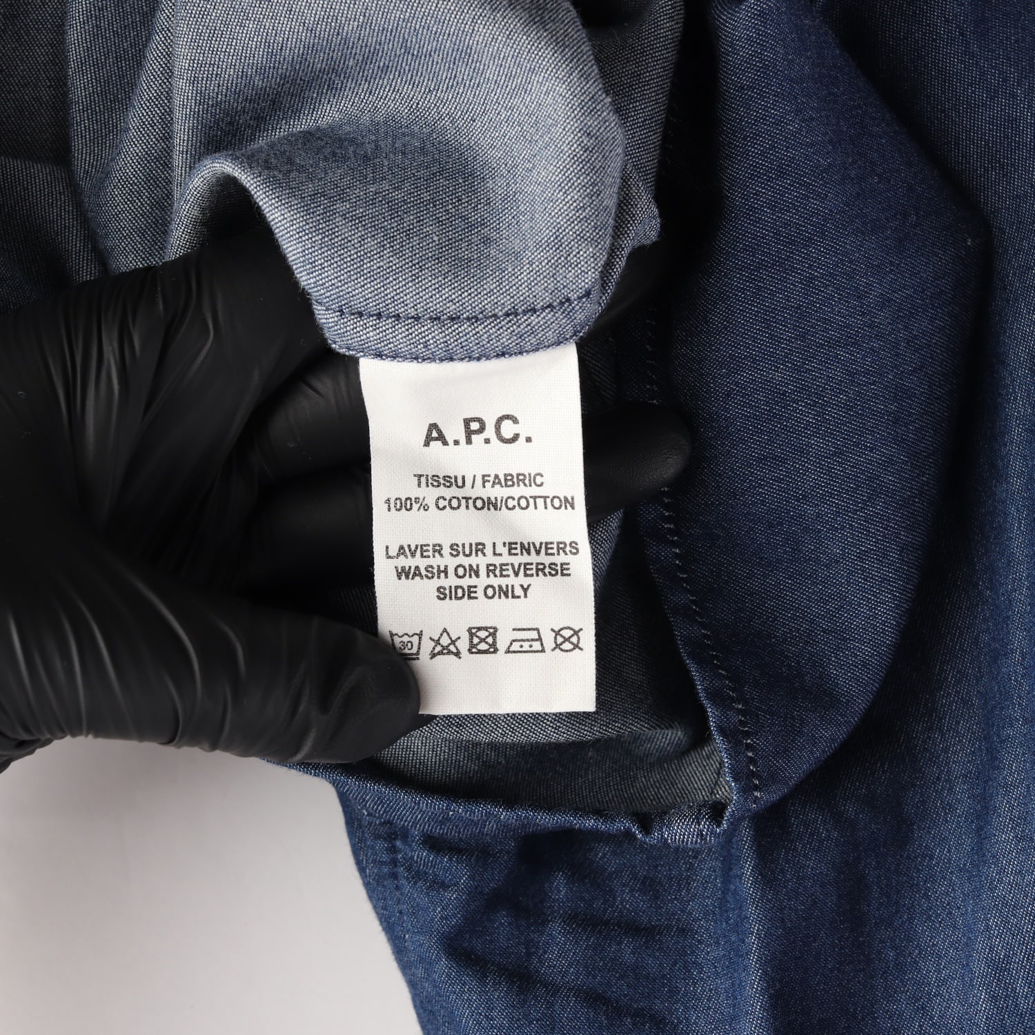 아페쎄 APC 포켓 코튼 데님 셔츠 청 셔츠  이미지 4