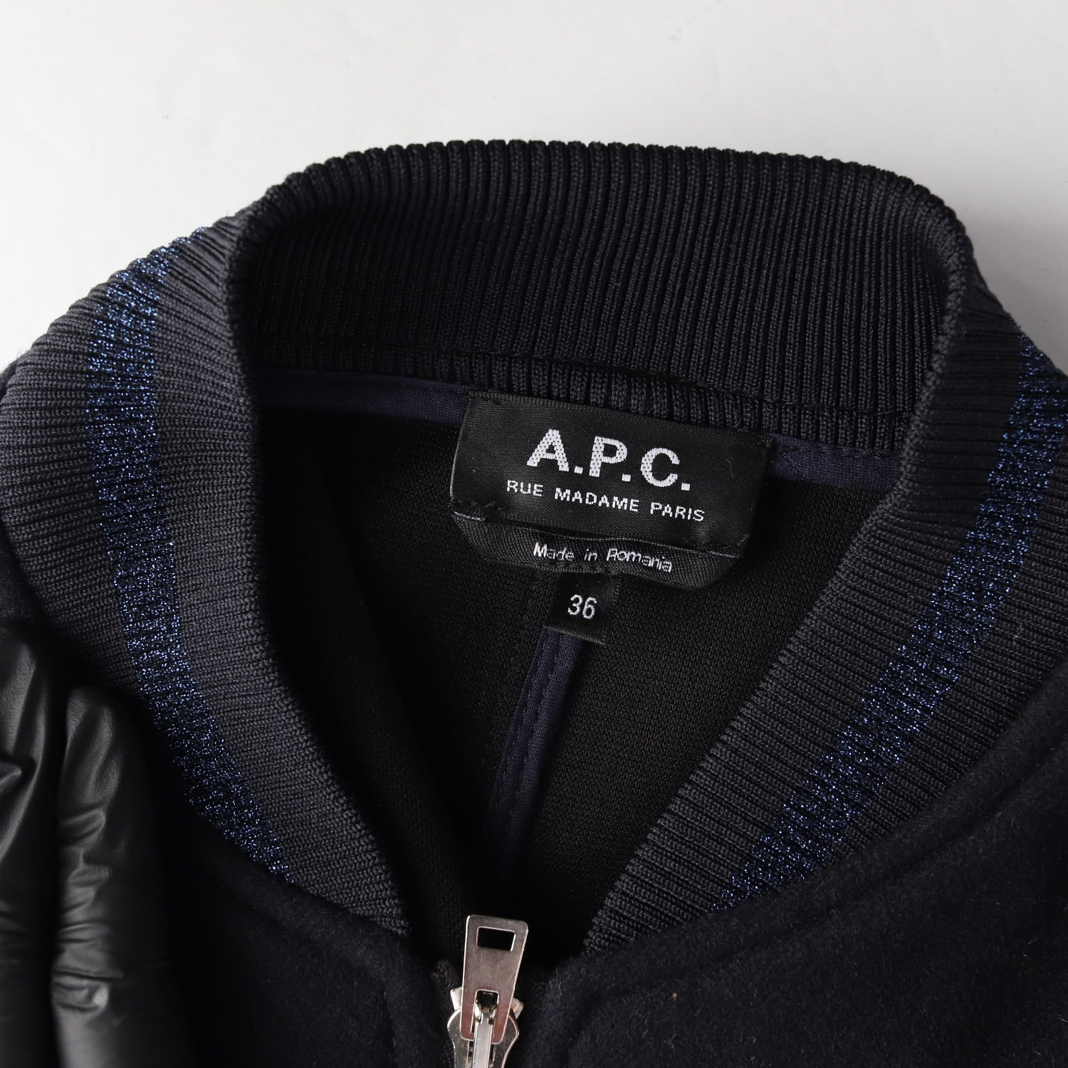 아페쎄 APC 울 블렌드 바시티 재킷 야구점퍼 블루종  이미지 3