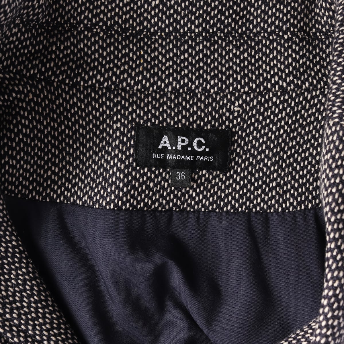 아페쎄 APC 코튼 실크 블렌드 헤링본 싱글 롱 코트 상세 이미지 3