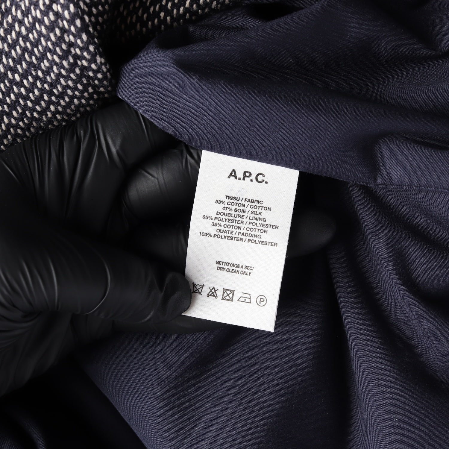 아페쎄 APC 코튼 실크 블렌드 헤링본 싱글 롱 코트 이미지 4