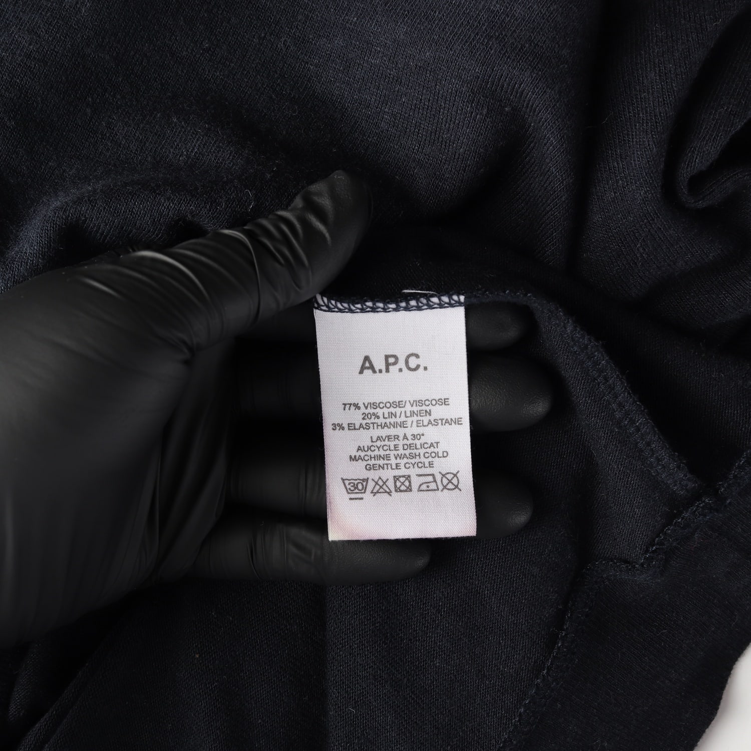 아페쎄 APC 린넨 블렌드 긴팔 니트 티셔츠 네이비 이미지 4