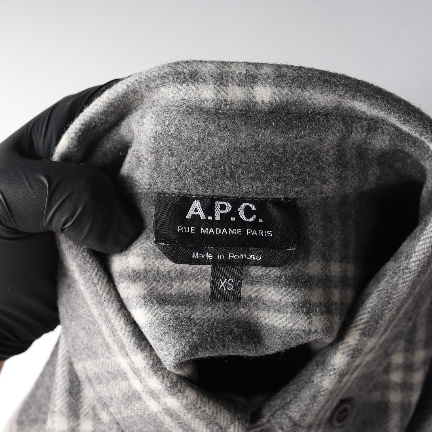 (새상품) 아페쎄 APC 체크 울 셔츠 재킷 그레이 이미지 3