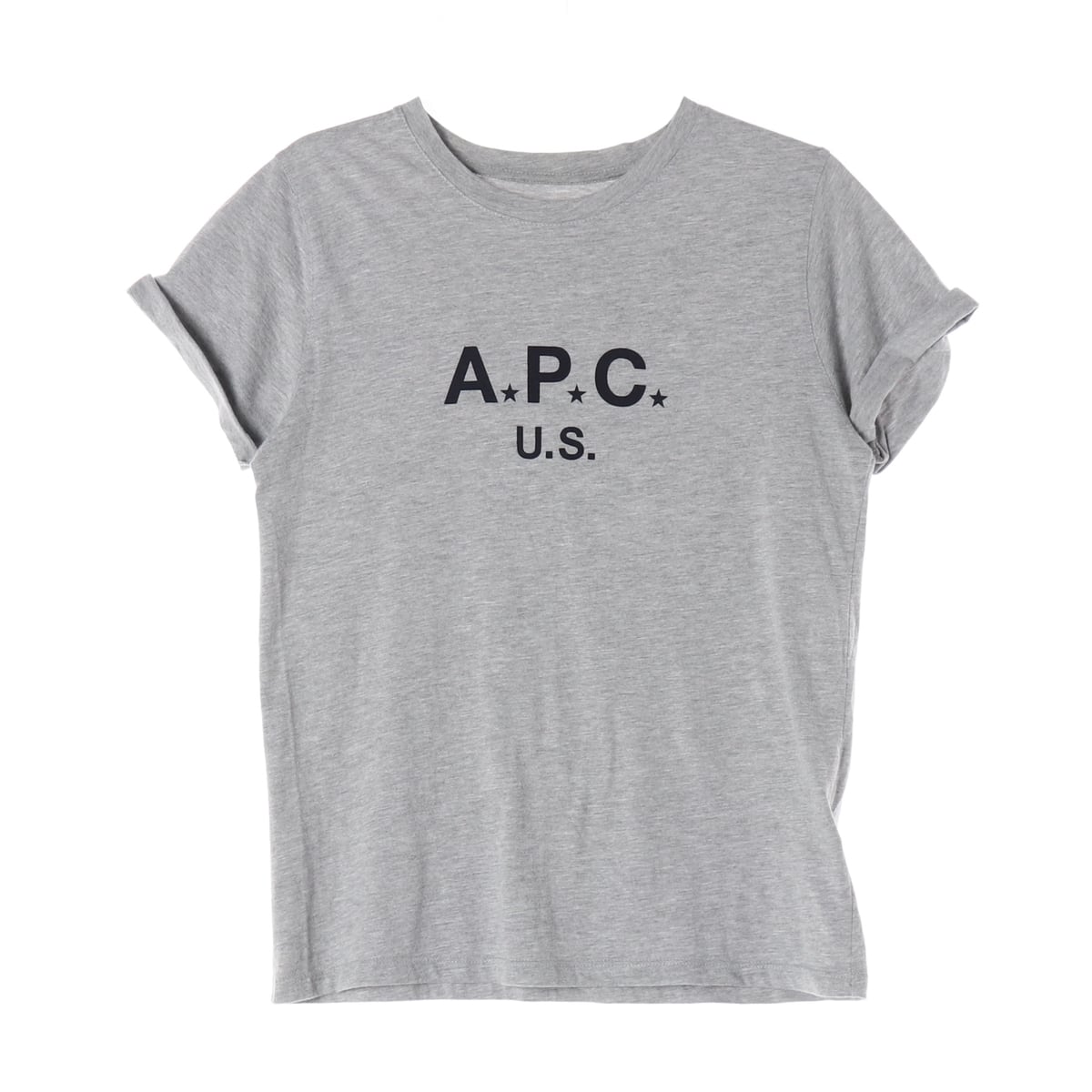 아페쎄 APC 로고 프린트 면 그레이 반팔 티셔츠 상세 이미지 1