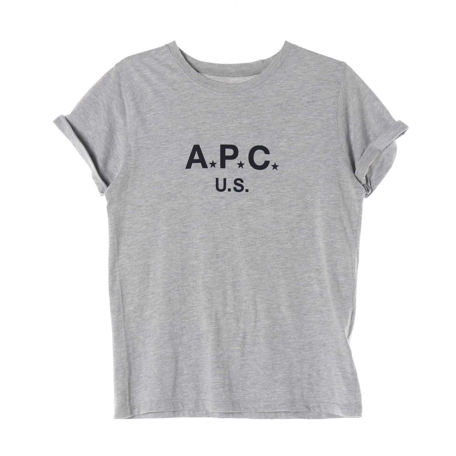 아페쎄 APC 로고 프린트 면 그레이 반팔 티셔츠 이미지 1