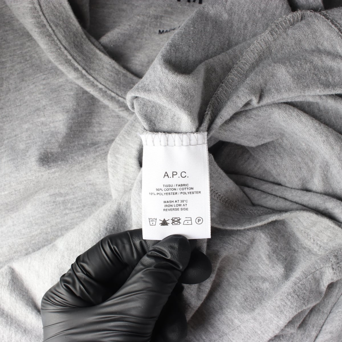 아페쎄 APC 로고 프린트 면 그레이 반팔 티셔츠 상세 이미지 4