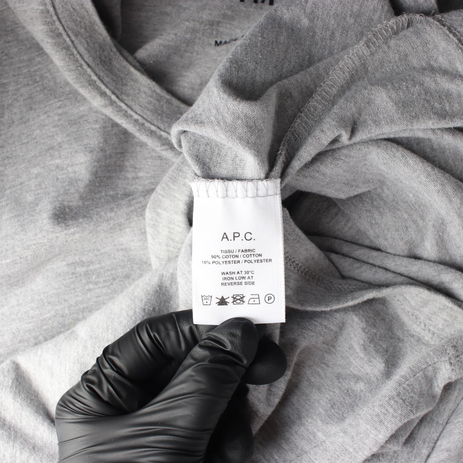 아페쎄 APC 로고 프린트 면 그레이 반팔 티셔츠 이미지 4