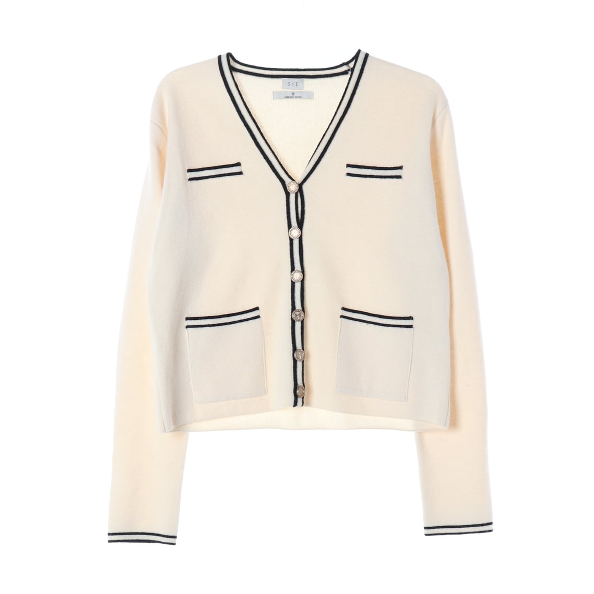 시에 22FW 메리노 울 블렌드 카멜리 가디건 아이보리 상세 이미지 1