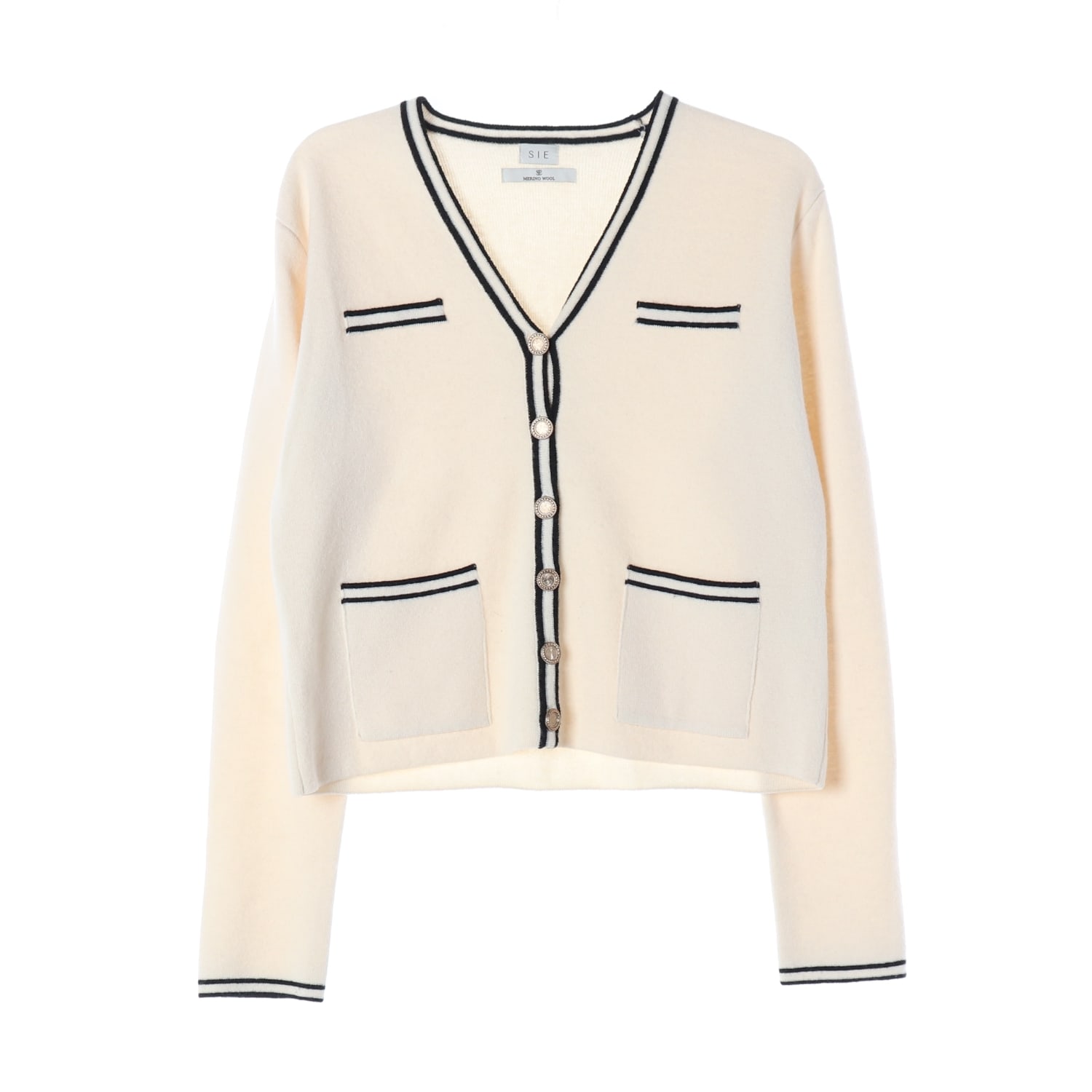 시에 22FW 메리노 울 블렌드 카멜리 가디건 아이보리 이미지 1