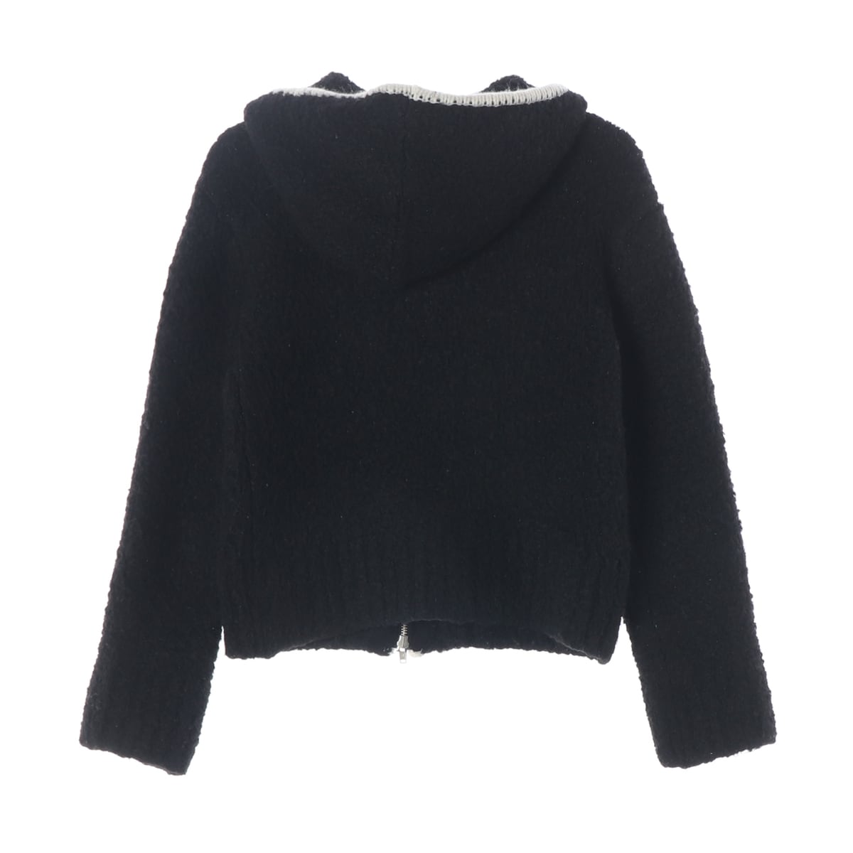 마뗑킴 22FW 라인 포인트 후드 집업 가디건 블랙 상세 이미지 2