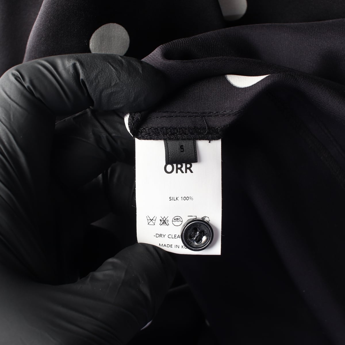 오르 ORR 폴카 도트 패턴 실크 100% 셔츠블라우스 상세 이미지 4
