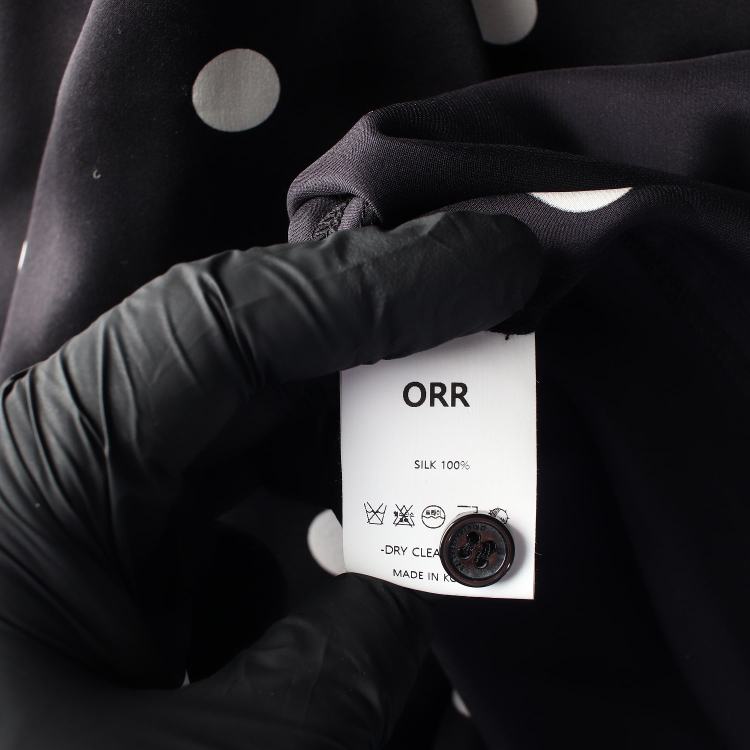 오르 ORR 폴카 도트 패턴 실크 100% 셔츠블라우스 이미지 5