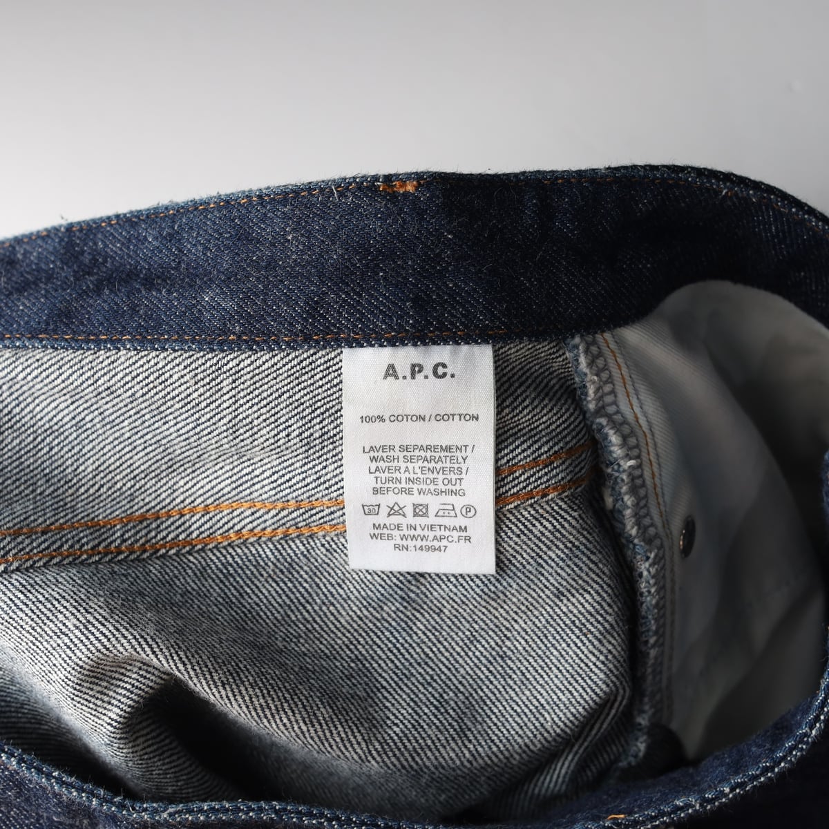 아페쎄 APC 마이크로 미니 데님 숏 스커트 생지 청치마  상세 이미지 4