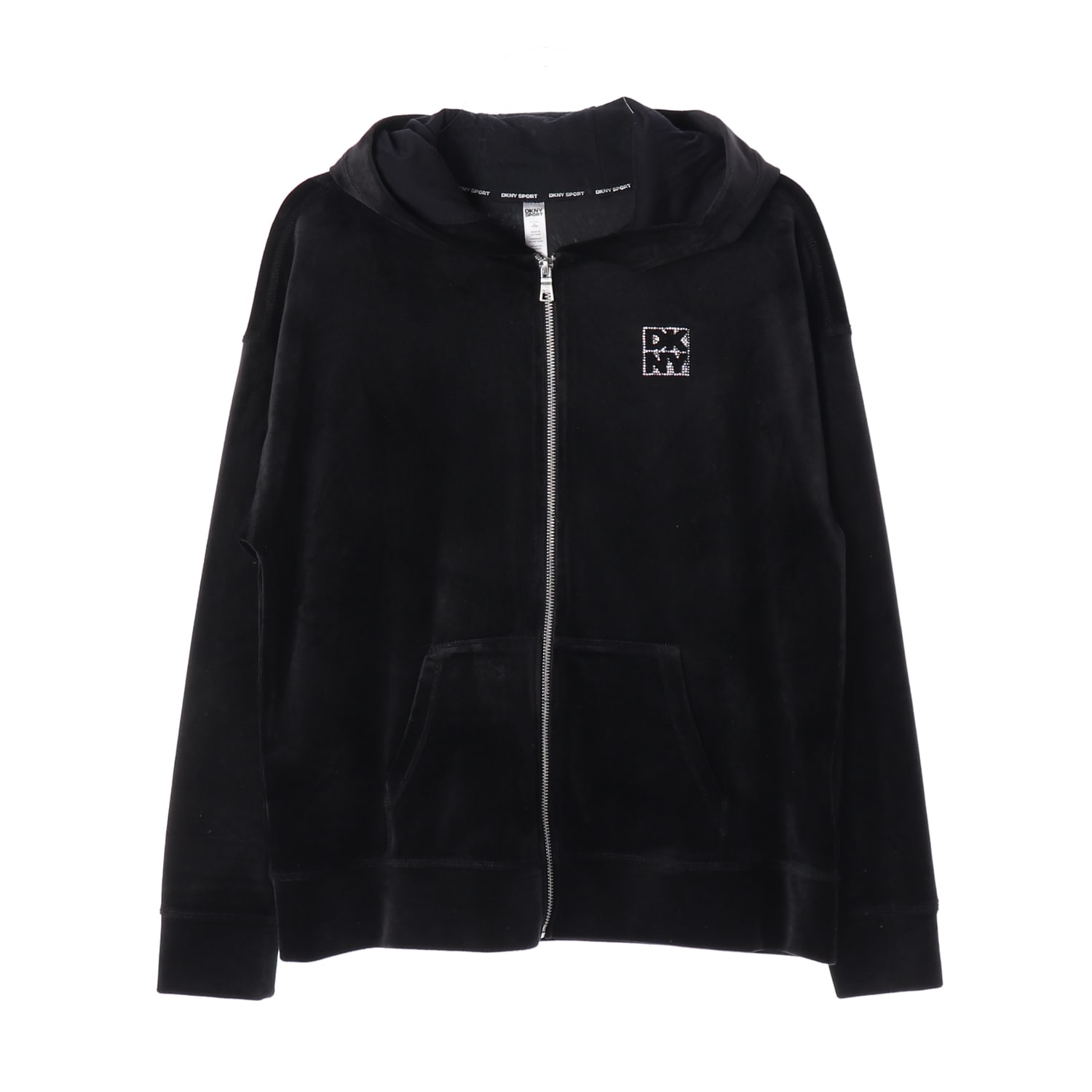 디케이엔와이 DKNY 25FW 플래티넘 벨루어 라인스톤 후드집업 셋업 이미지 1