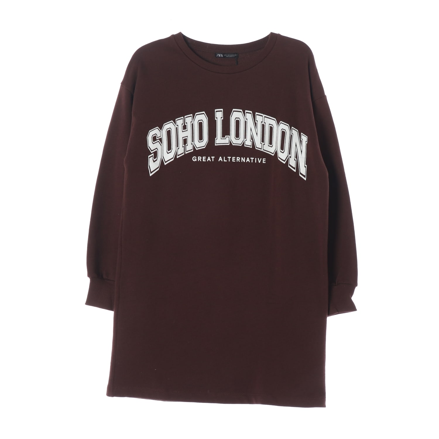(새상품) 자라 SOHO LONDON 로고 프린트 맨투맨 원피스 이미지 1