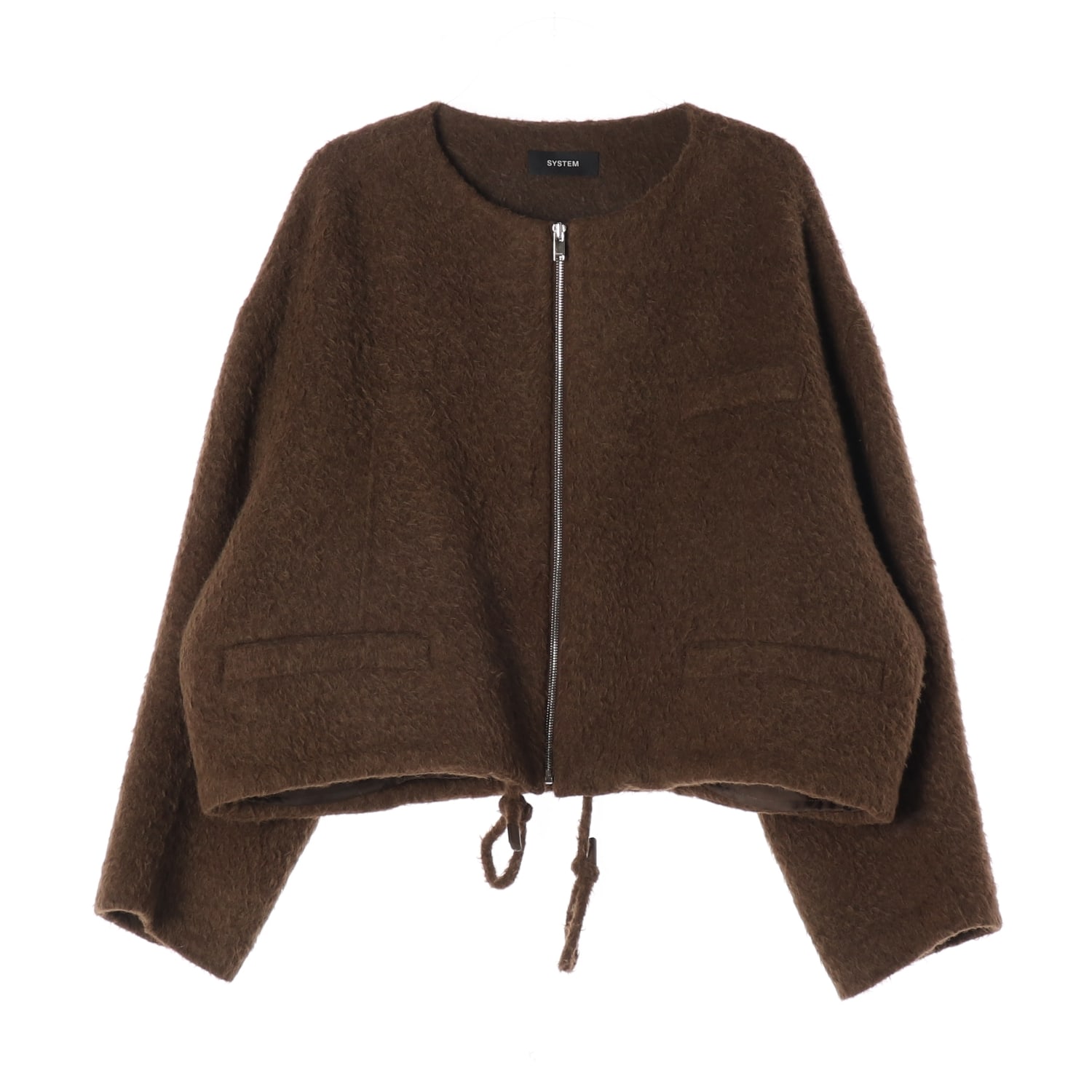 시스템 24FW 알파카 울 블렌드 크롭 집업 재킷 이미지 1