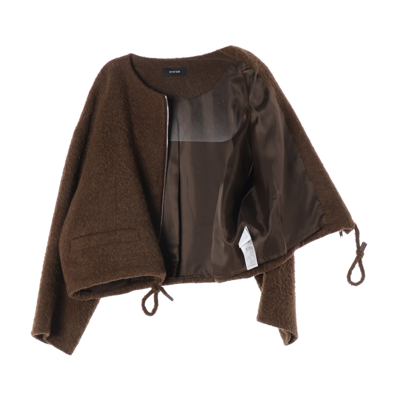 시스템 24FW 알파카 울 블렌드 크롭 집업 재킷 이미지 2