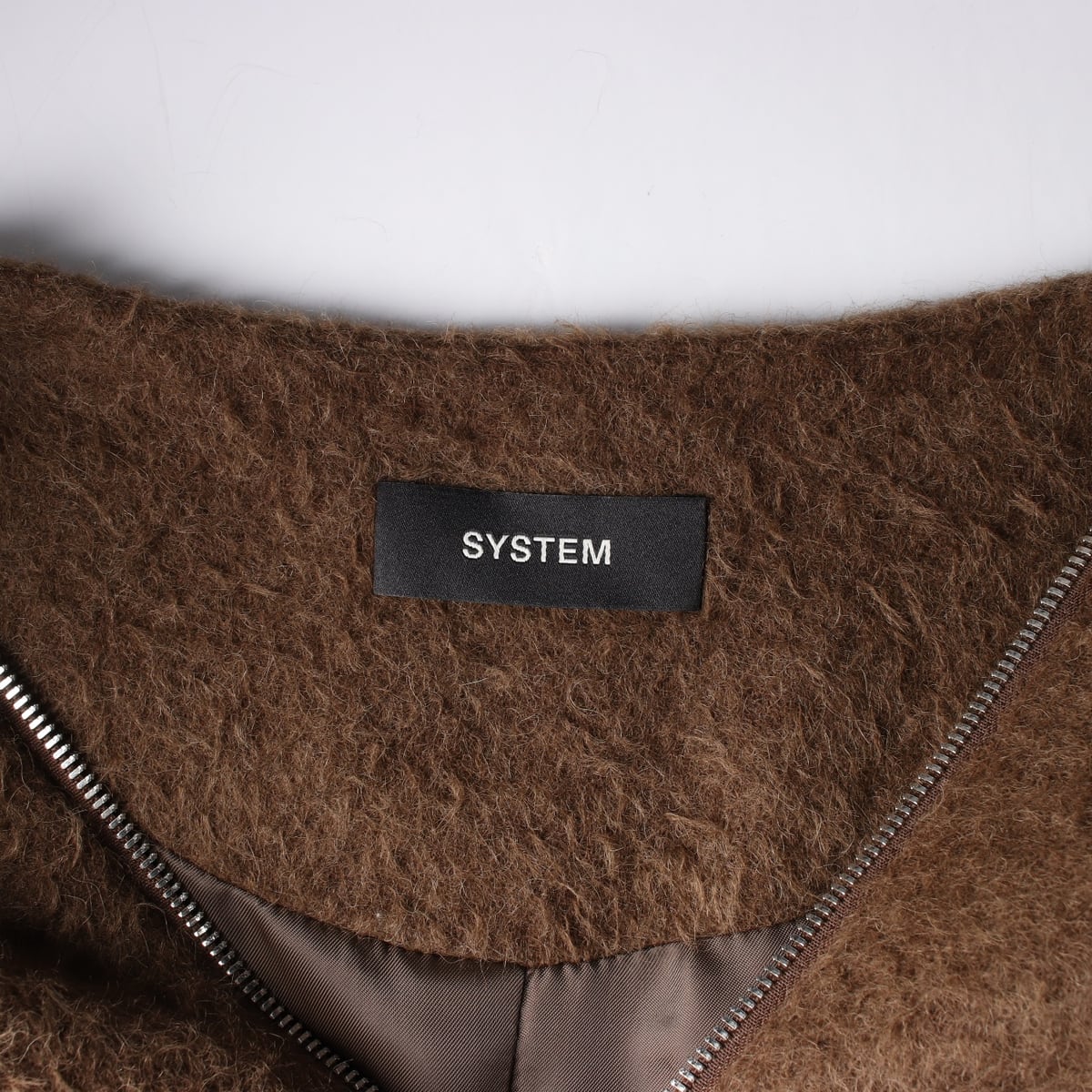 시스템 24FW 알파카 울 블렌드 크롭 집업 재킷 상세 이미지 4