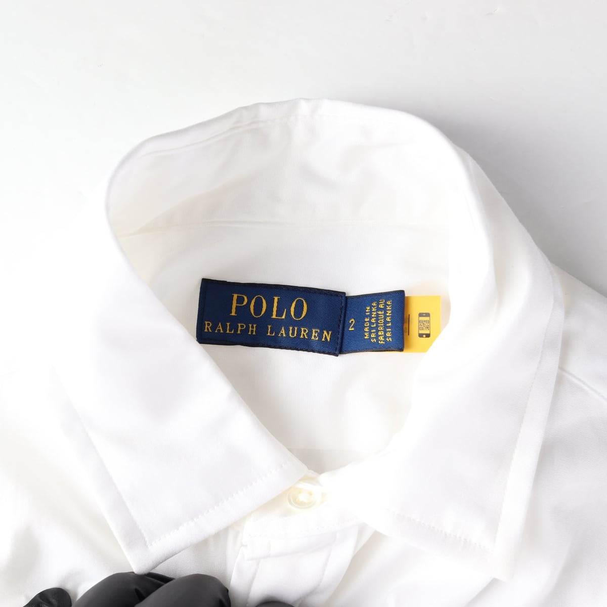 폴로 랄프 로렌 신형 QR 화이트 로고 자수 코튼 셔츠 상세 이미지 3