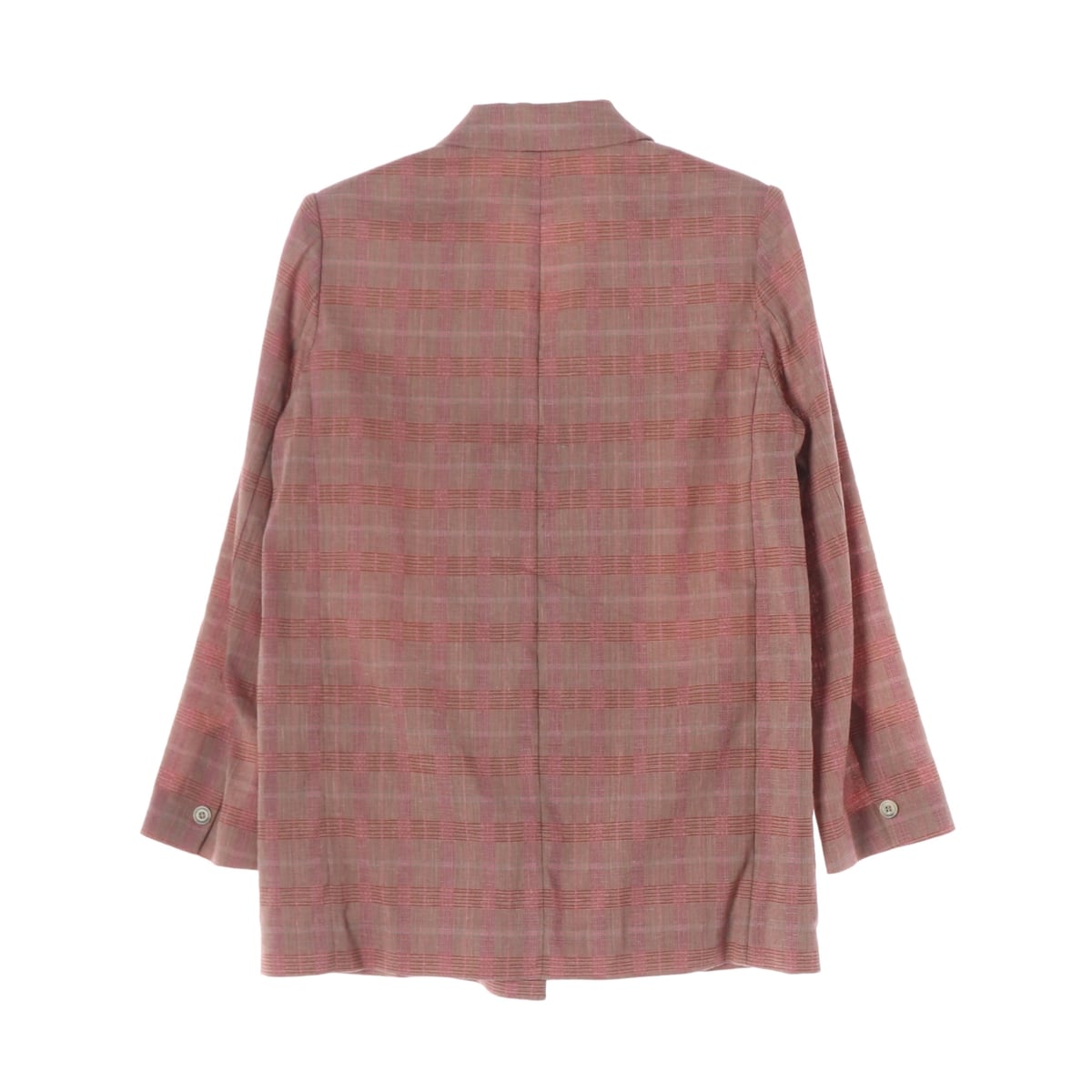 듀엘 체크 패턴 마 혼방 더블 브레스트 블레이저 재킷 상세 이미지 2
