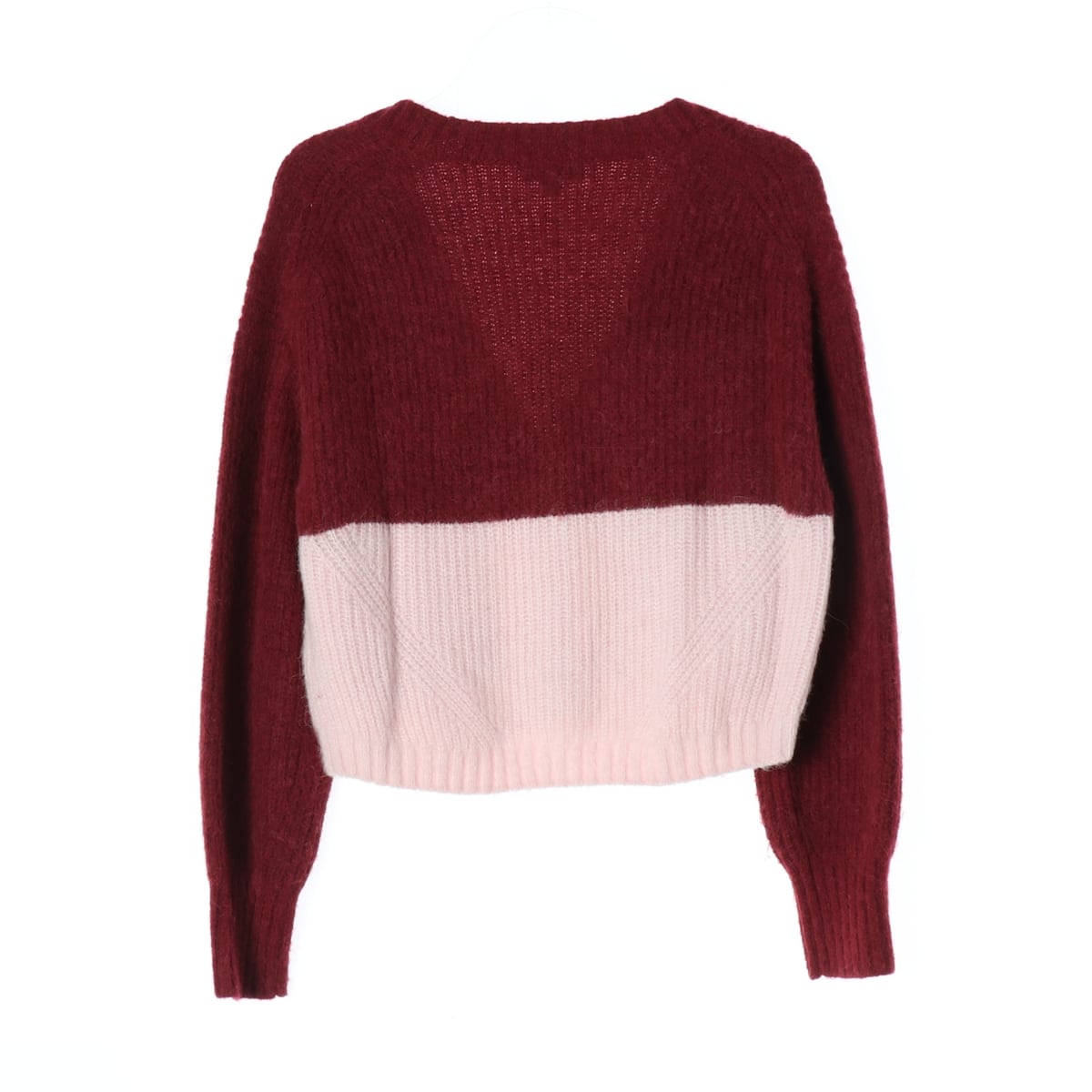 코스 22FW 투톤 컬러 블록 알파카 울 V넥 가디건 상세 이미지 2
