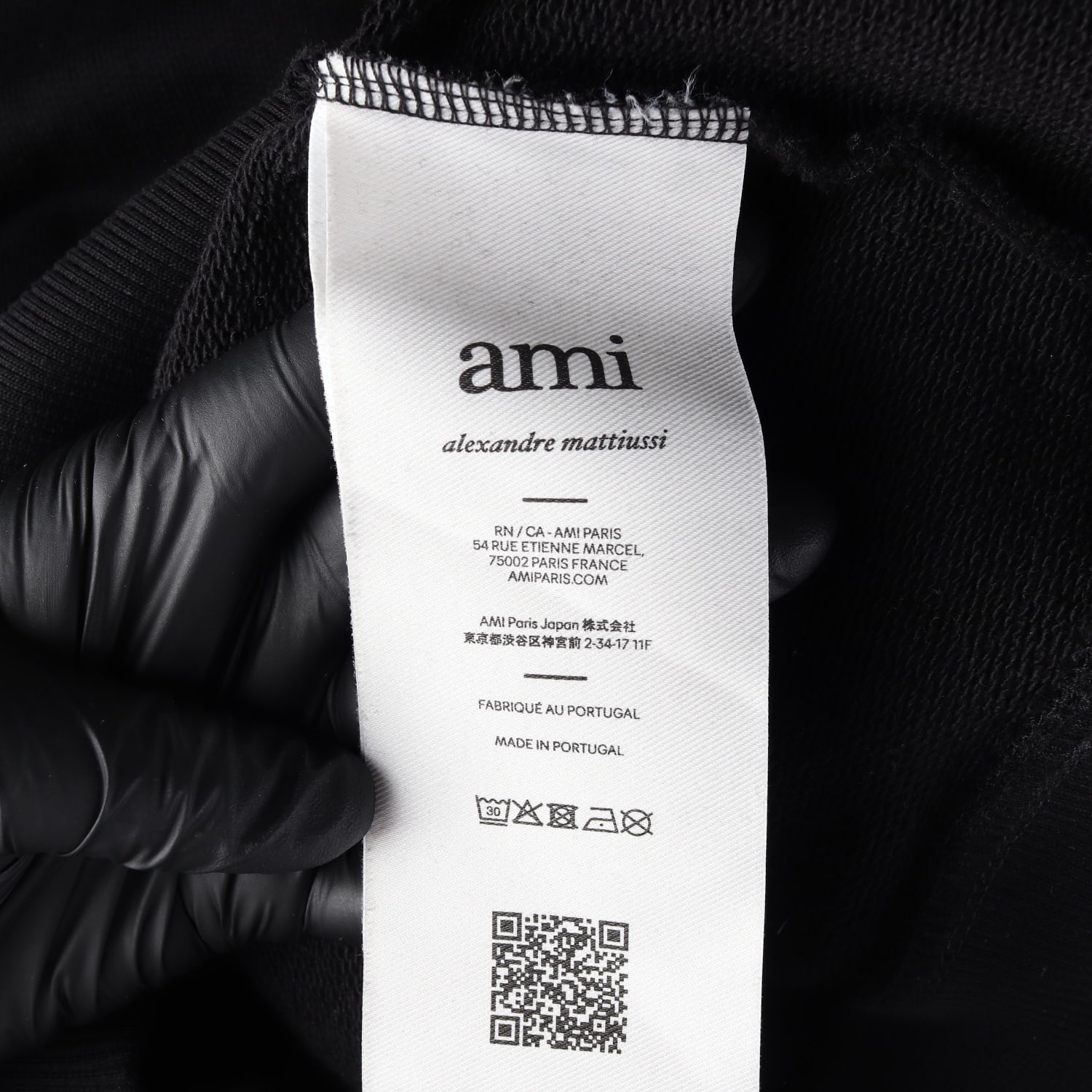 아미 ami 블랙 오가닉 코튼 아미 드 꾀흐 스웨트셔츠 하트 로고 맨투맨 이미지 4
