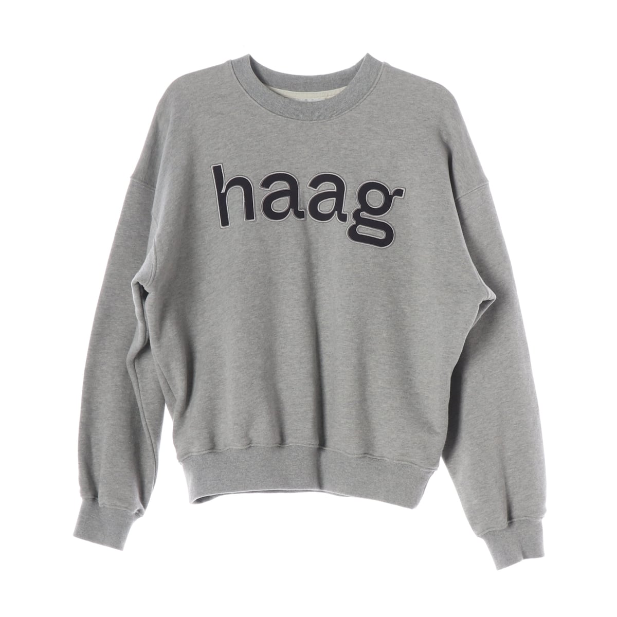 헤이그 23FW haag 로고 자수 면 맨투맨 스웨트셔츠 멜란지그레이 상세 이미지 1