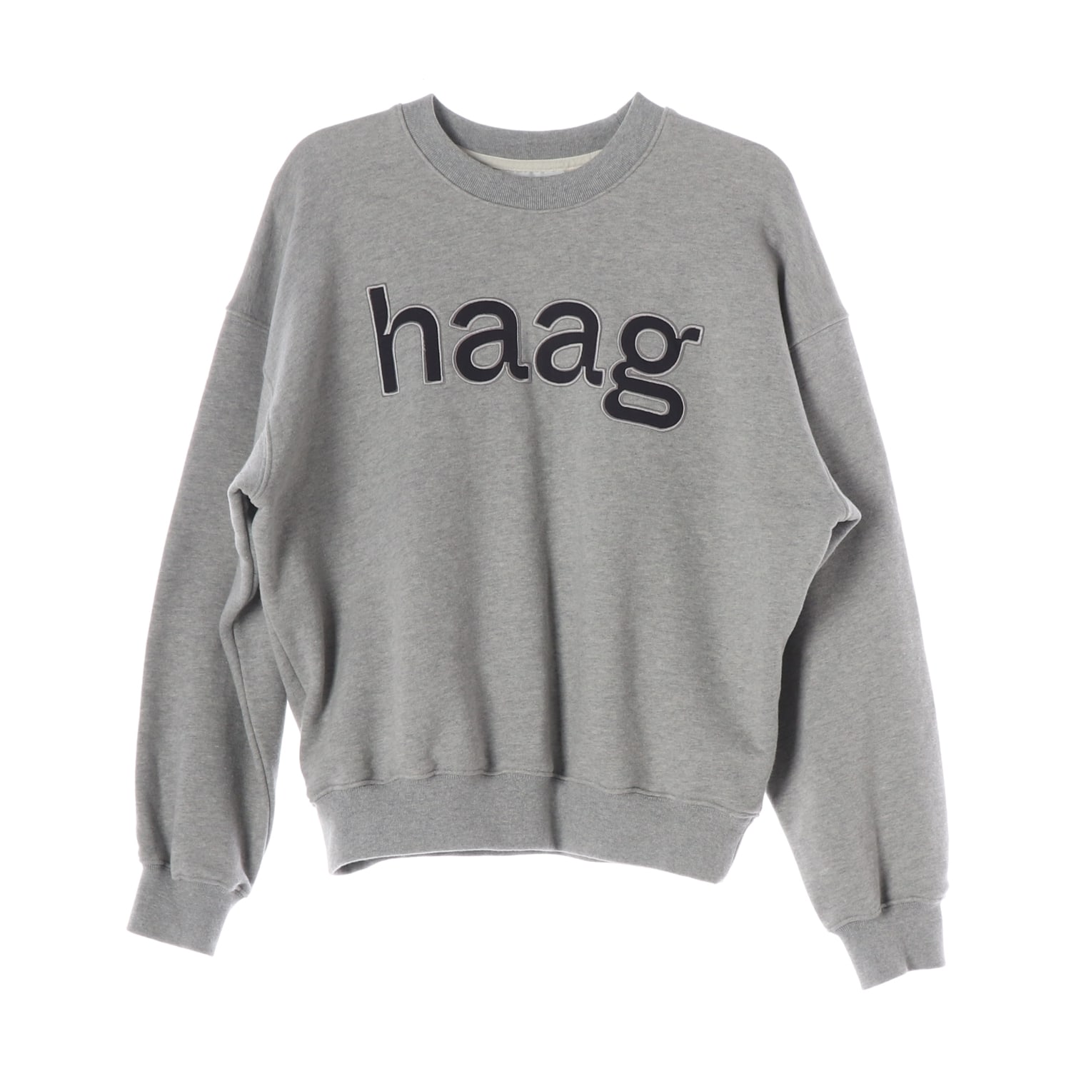 헤이그 23FW haag 로고 자수 면 맨투맨 스웨트셔츠 멜란지그레이 이미지 1