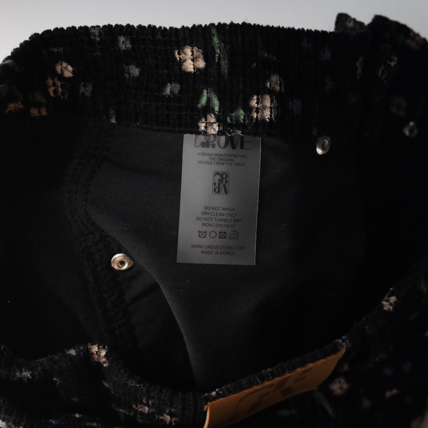 그로브 22FW 플로럴 패턴 코듀로이 스트레이트 팬츠 이미지 4