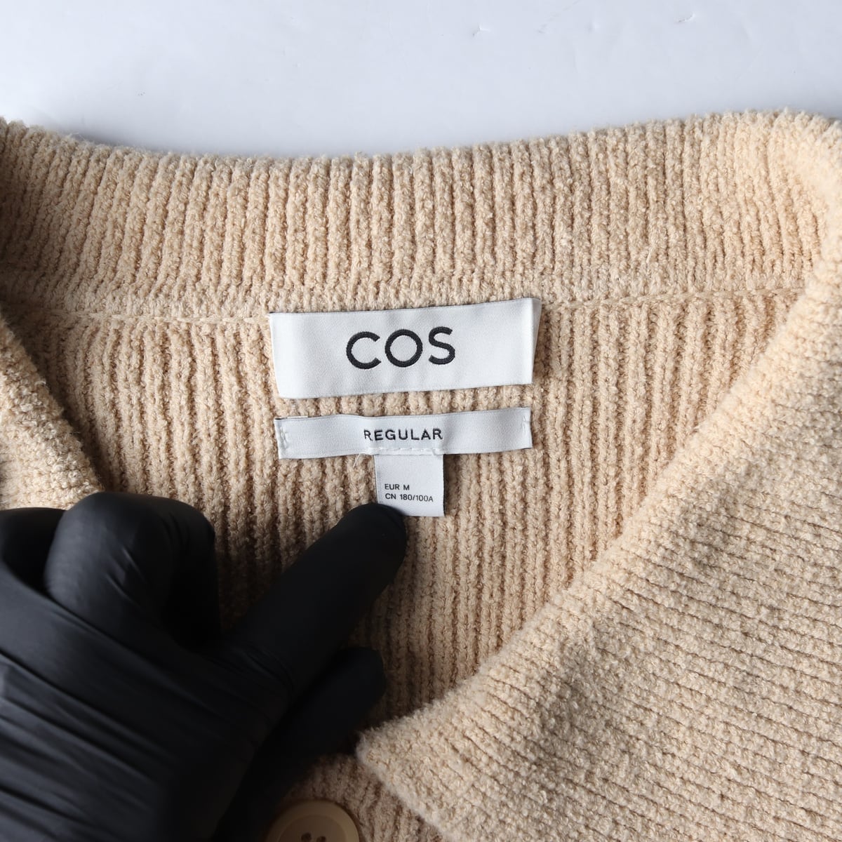 코스 22FW 레귤러핏 골지 면 가디건 상세 이미지 3