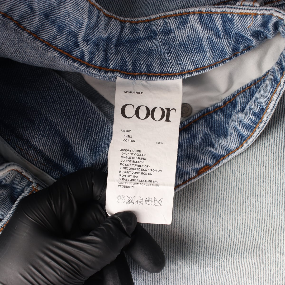 쿠어 와이드핏 로우 헴 데님 숏팬츠 상세 이미지 4