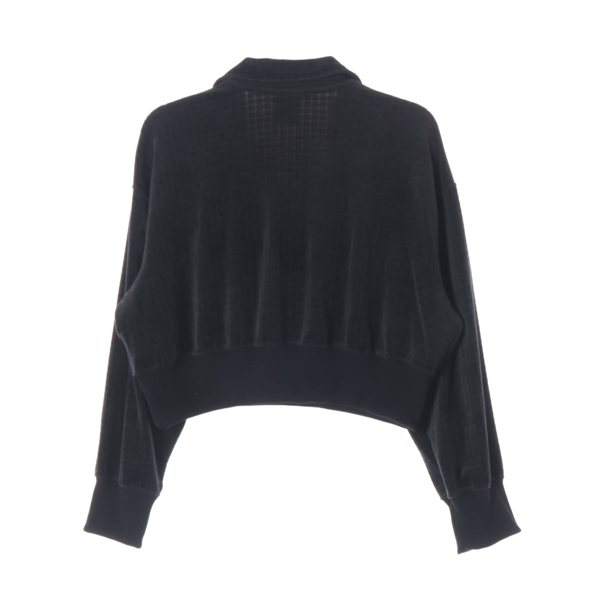 나이키 22FW 체크 패턴 크롭 긴팔 카라 티셔츠 상세 이미지 2