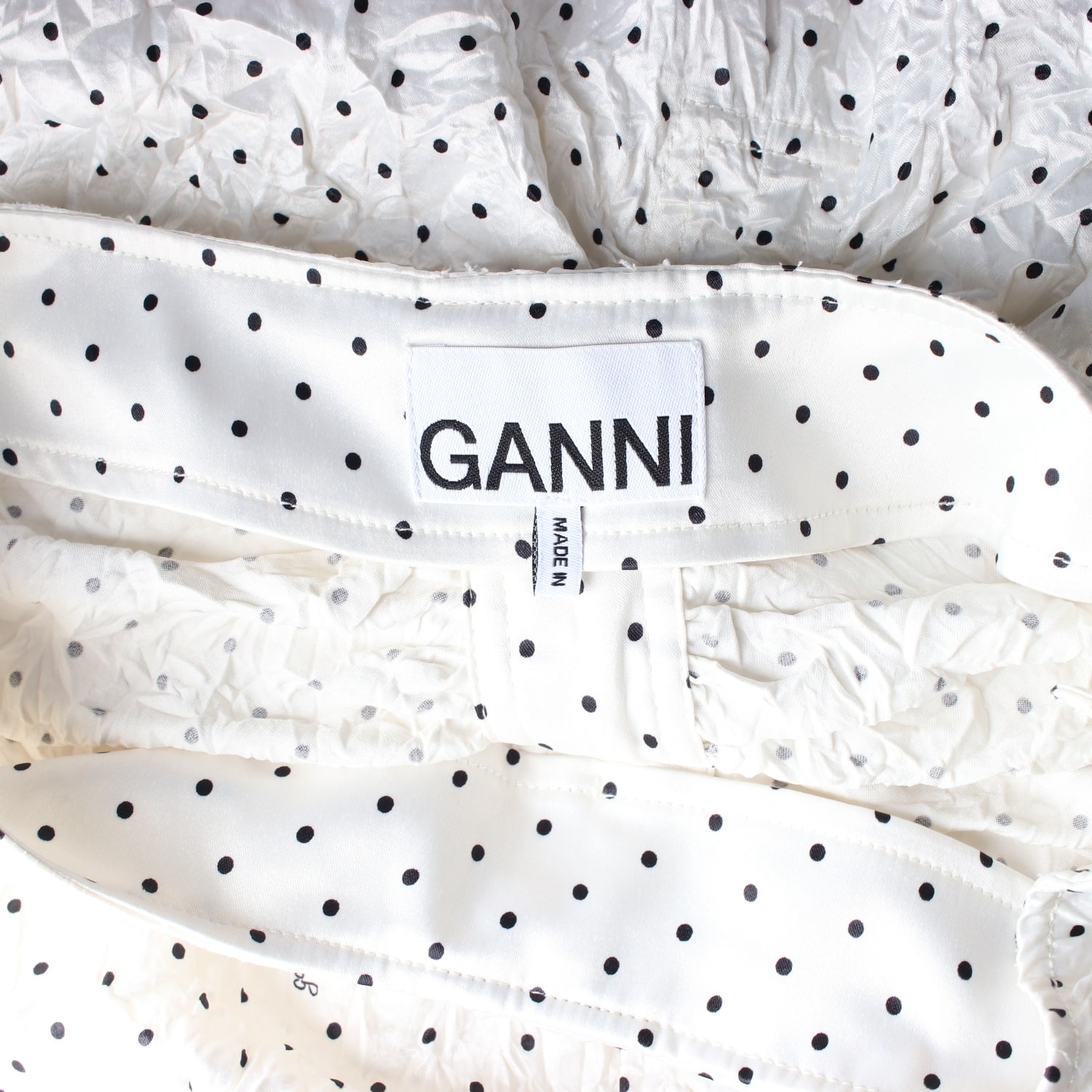 가니 GANNI 24SS 도트 패턴 셔링 롱 스커트 이미지 3