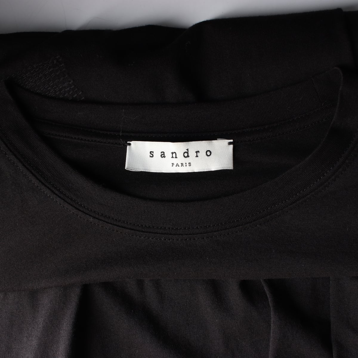 산드로 크루넥 베이직 반팔 티셔츠 블랙  상세 이미지 3