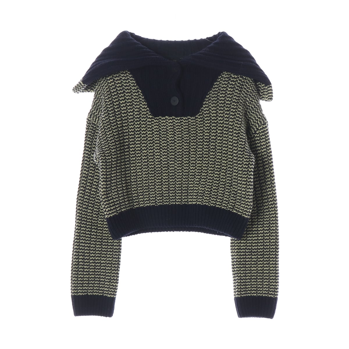 (새상품) 마시모두띠 22FW  울 블렌드 세일러 카라 니트 스웨터 상세 이미지 1