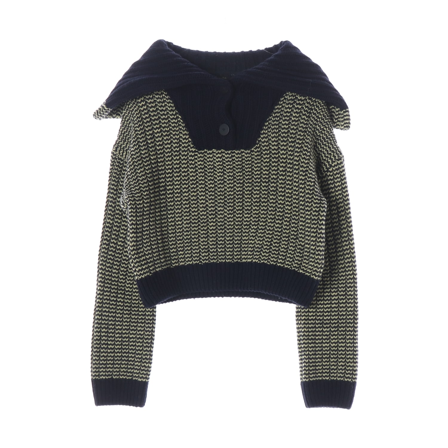 (새상품) 마시모두띠 22FW  울 블렌드 세일러 카라 니트 스웨터 이미지 1