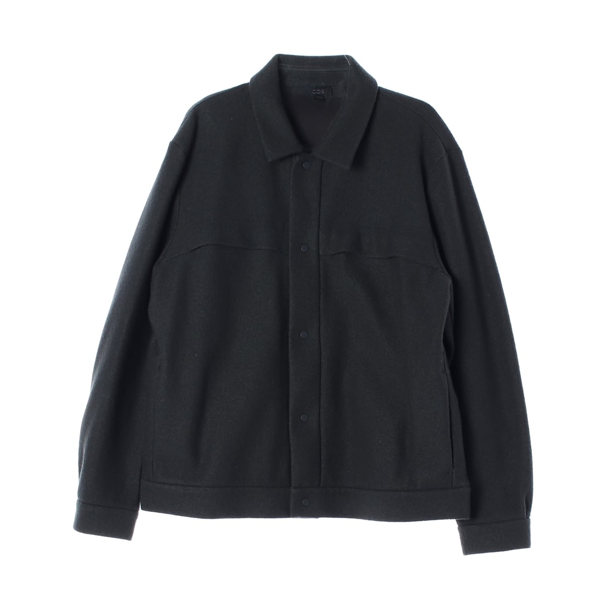 코스 21FW 울 블렌드 레귤러핏 버튼 봄버 재킷 상세 이미지 1