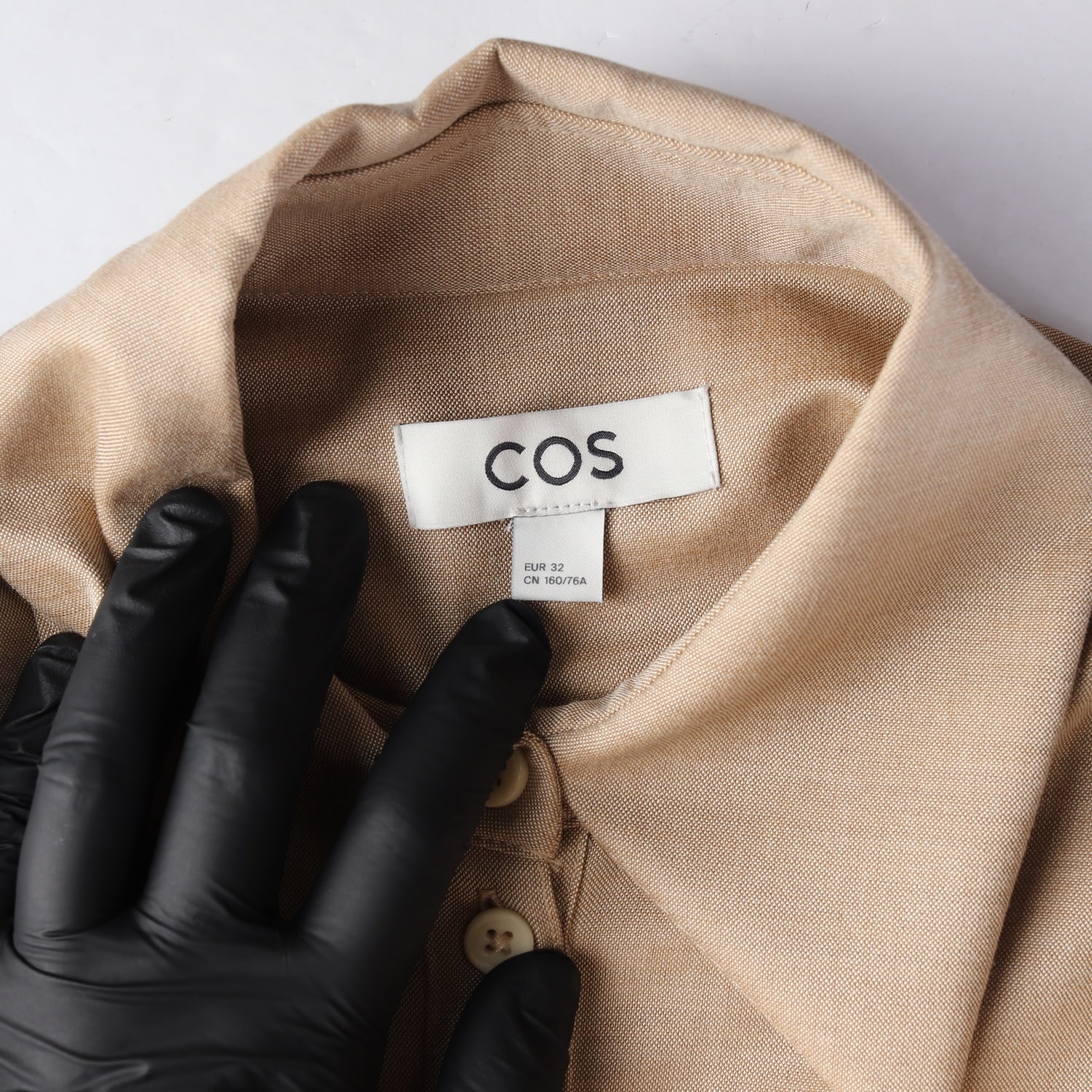 코스 COS 22FW 울 블렌드 플레어 셔츠 롱 원피스 베이지 이미지 3