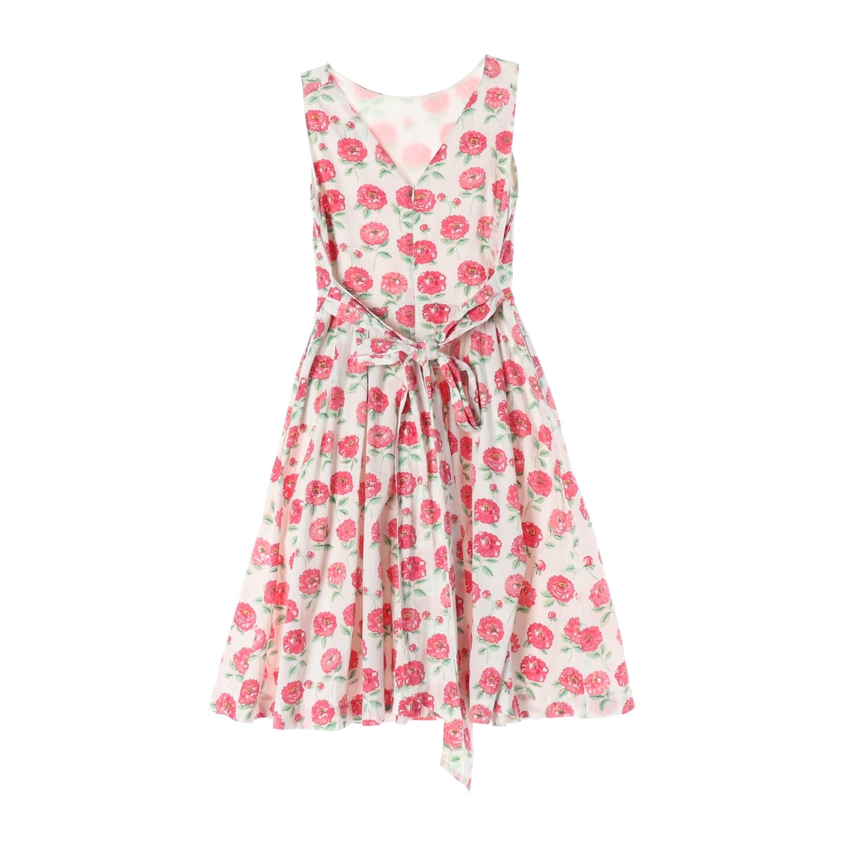 캐스키드슨 (Cath Kidston) 플로럴 프린트 벨티드 면 롱 원피스 상세 이미지 2
