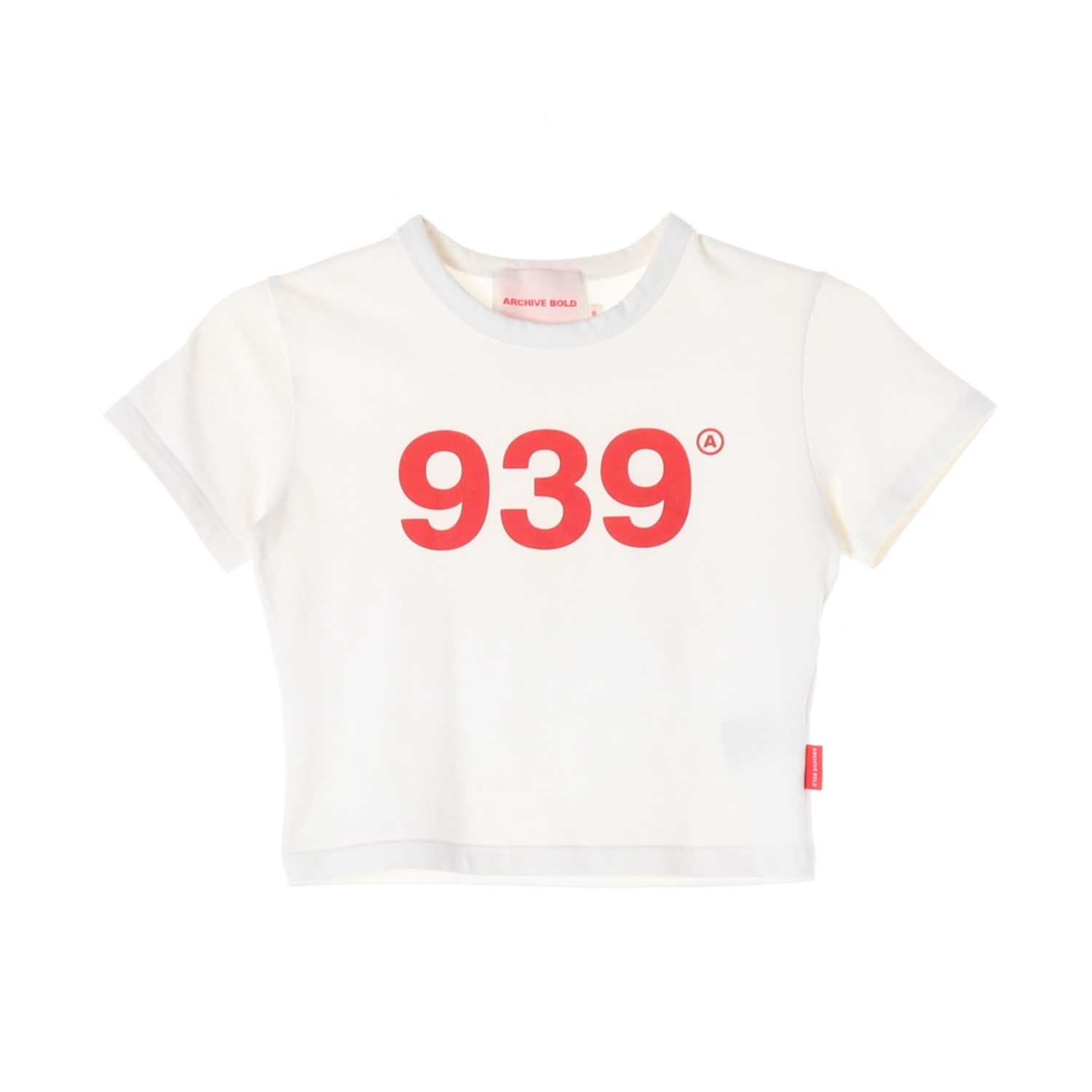 아카이브 볼드 939 그래픽 프린트 크롭 반팔 티셔츠 이미지 1