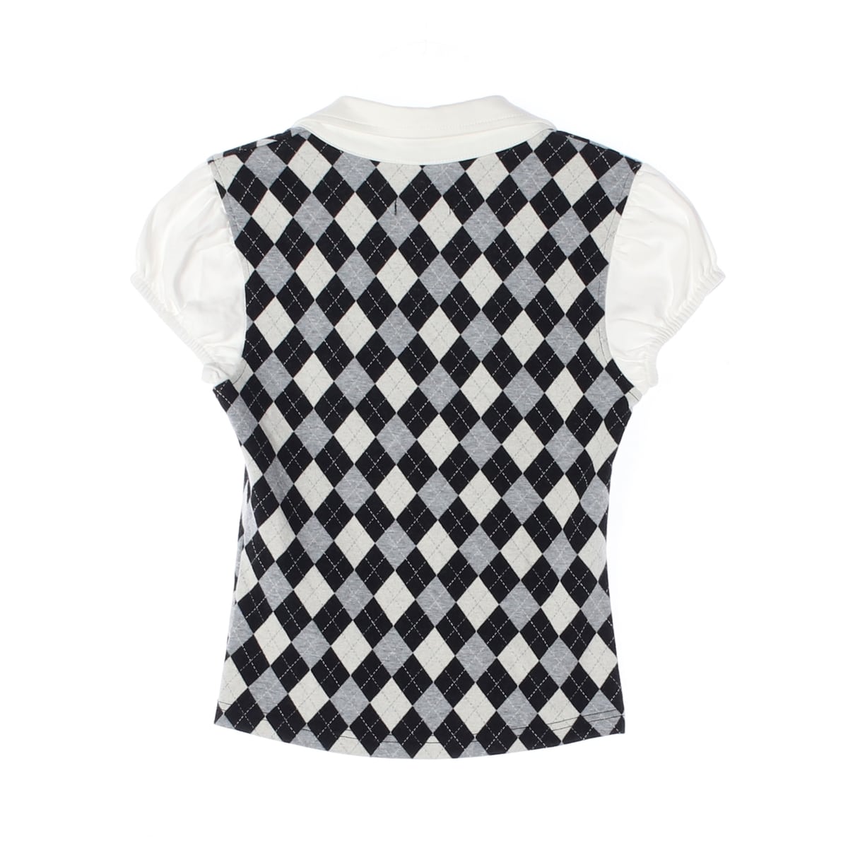 티오에이치 TOH 25SS DOLLY TOP 아가일 패턴 슬림핏 셔츠 블라우스 상세 이미지 2